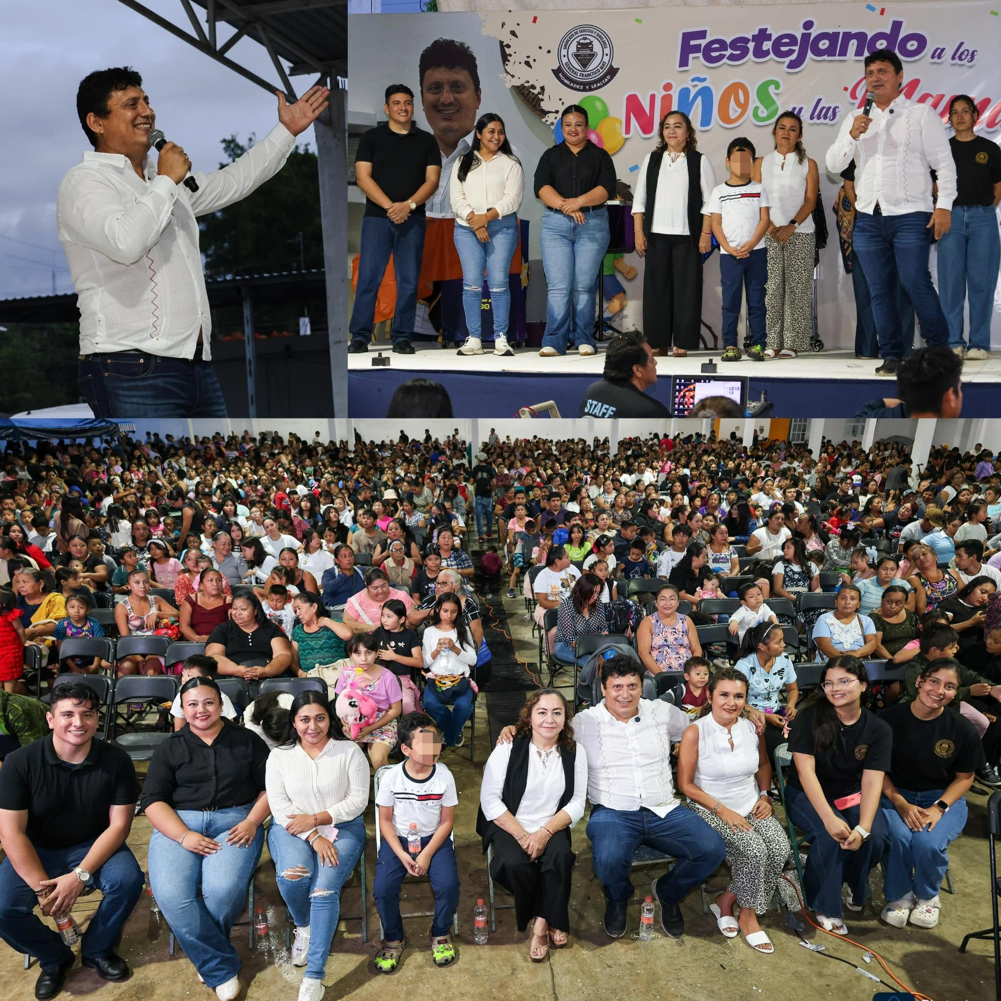 Festejo de las niñas, los niños y las mamás.